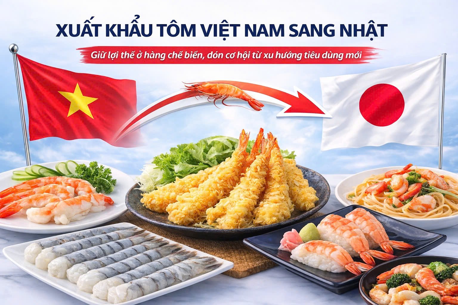 Xuất khẩu tôm Việt Nam sang Nhật: Giữ lợi thế ở hàng chế biến, đón cơ hội từ xu hướng tiêu dùng mới